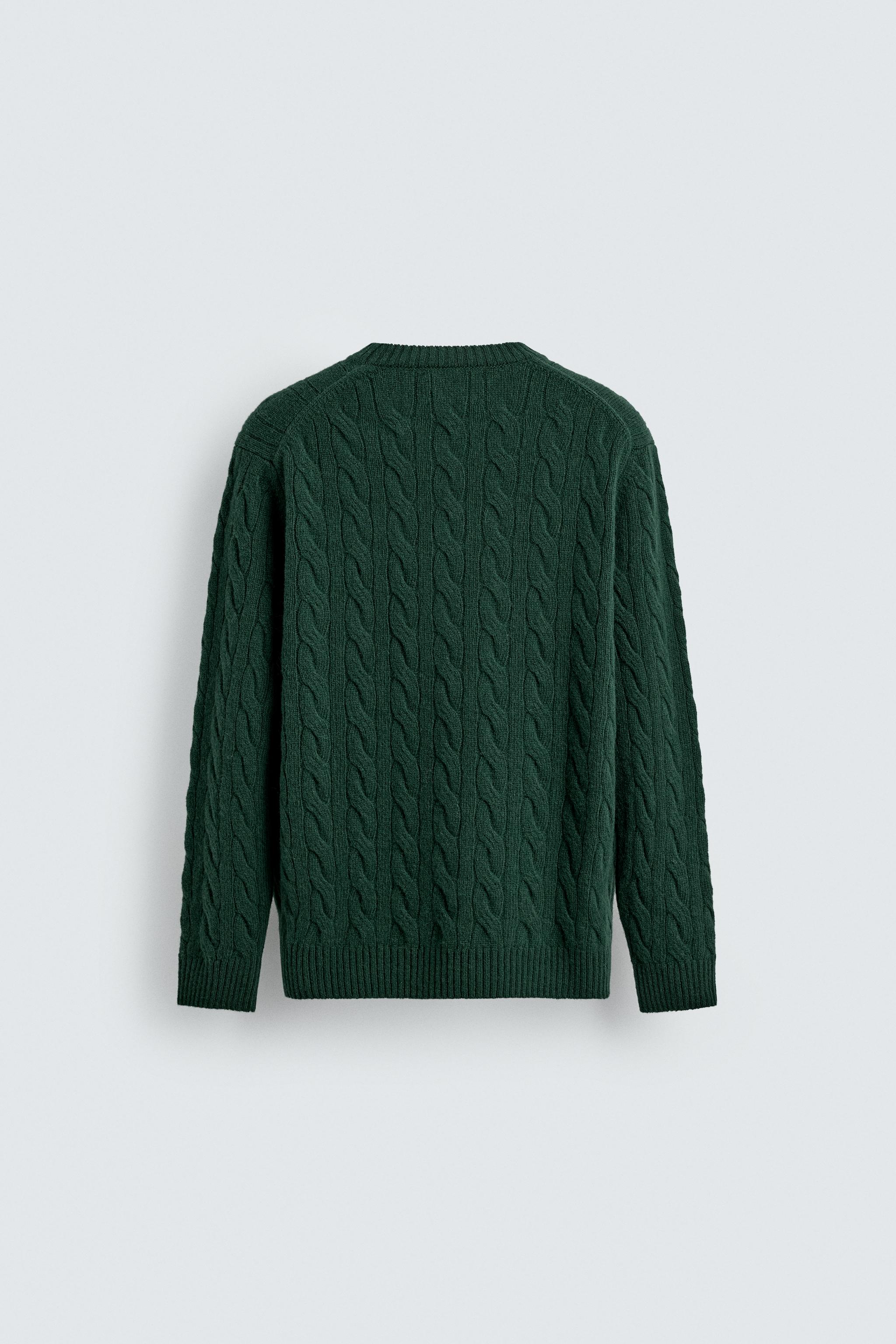 100% WOOL CABLE-KNIT JUMPER